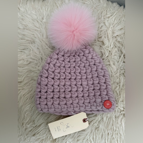Mischa Lampert Accessories - Mischa Lampert Baby Pink Beanie Pomster + Baby Pink XL Pom Deep